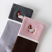 Women's 92% Cotton Yoga Mesh Crew Socks - product photo showing secure grip comfort