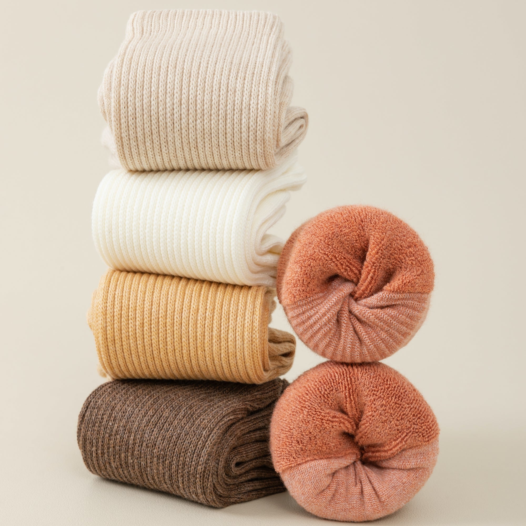 Women's Plush Terry Crew Socks-5 Pack