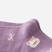 Kid's Lavender Kitten Crew Socks - 5 Pairs - Weavasocks