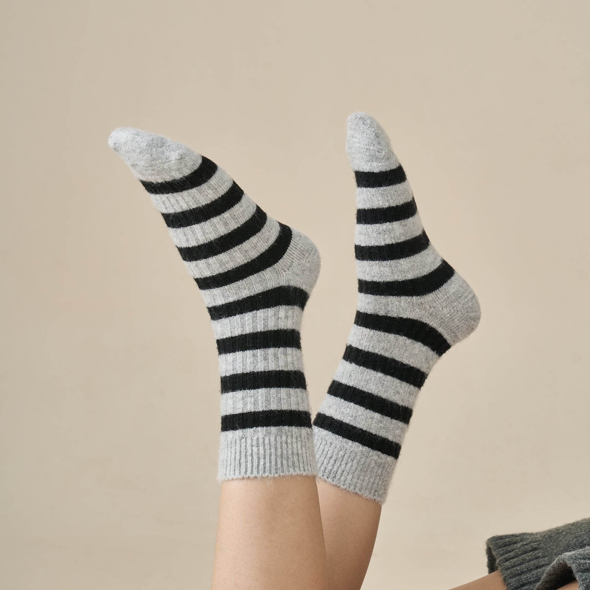 Women's Cozy Wool Blend Striped Socks - Single Pair