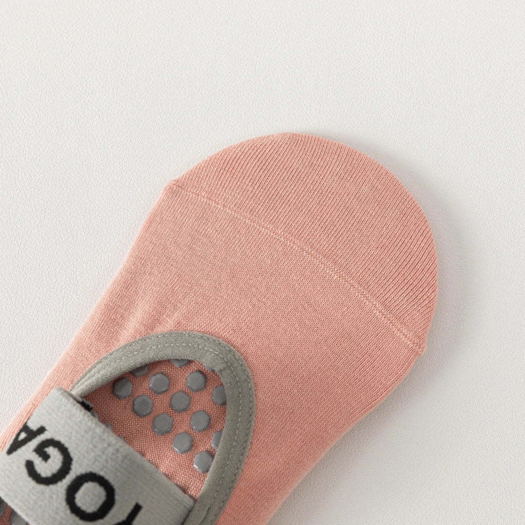 Women's Mercerized 92% Cotton Pilates Socks - product photo showing secure grip comfort