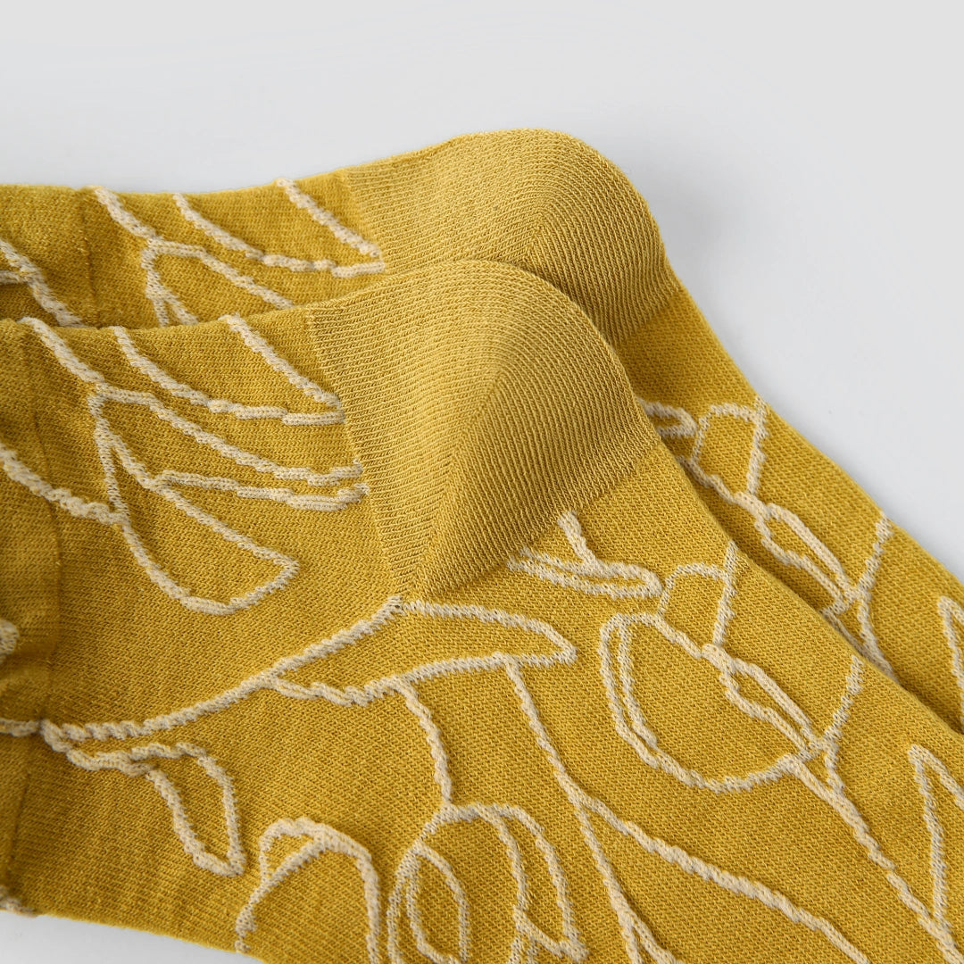 Premium Jacquard Cotton Socks in Sage & Earth Tones 3-Pack