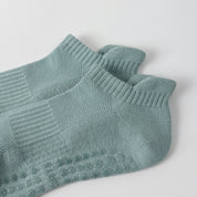 Men's 92% Cotton Non-Slip Yoga Ankle Socks - product photo showing secure grip comfort