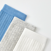 Kids' 97% Cotton Ribbed Socks Cool Blue 5-Pack