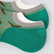 "Vivid Rhythm" Women's 3D Jacquard No-Show Socks 5-Pack - sock set showing secure grip comfort