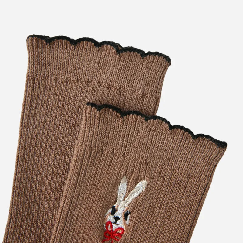 Kid's Sweet Earthy Ribbed Socks - 3 Pairs