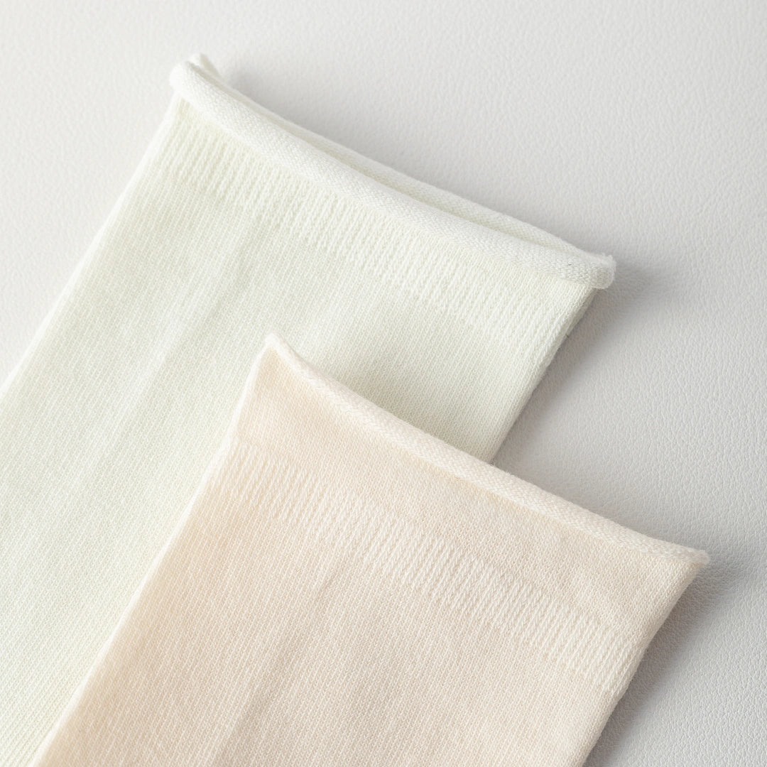 Women's 98% Cotton Ultra-Soft Roll-Top Crew Socks - product photo showing soft cotton-rich comfort