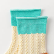 Baby’s Retro Cable Knit Color-Block Socks 4-Pack