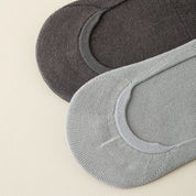Men's Mulberry Silk & Modal Ultra-Thin No-Show Socks - product photo showing modal and mulberry silk comfort