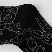 Women's Sheer Graphic Rose Calf Socks - product photo showing seamless stretch comfort