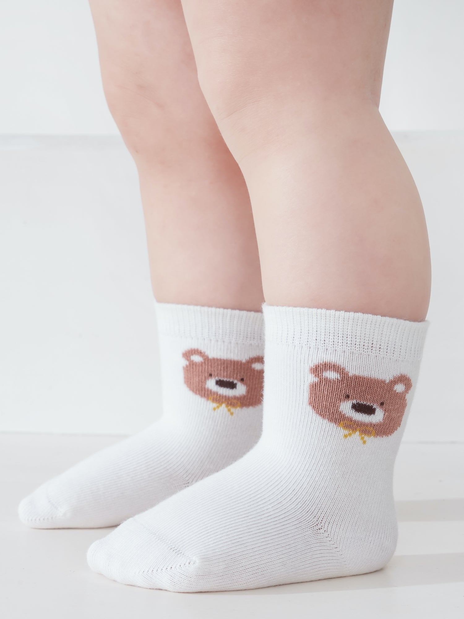 Babies' Ankle Socks with Minimalist Cartoon Faces-3 Pack