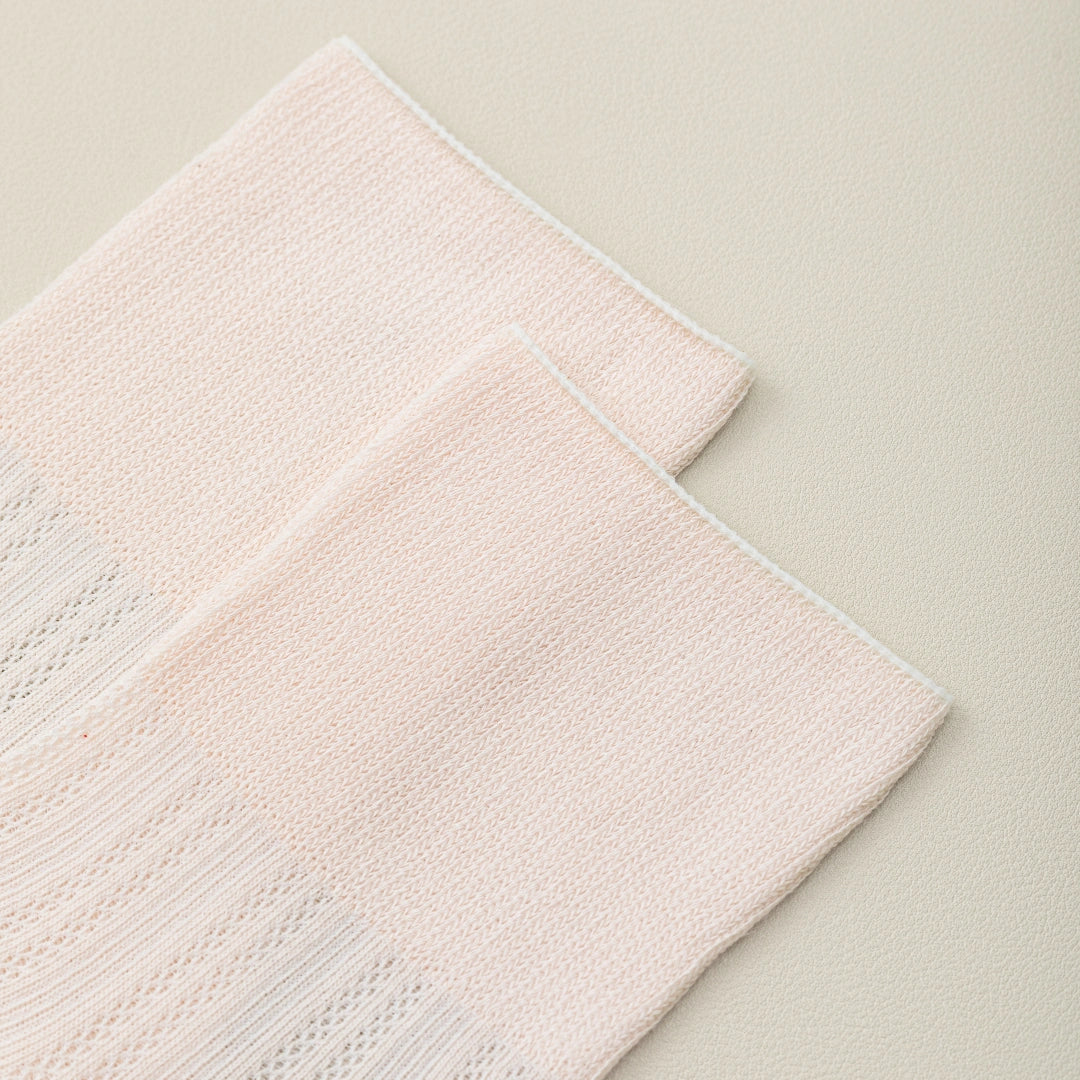 "Breezy Stretch" Ultra-Thin Mesh Quarter Socks - product photo showing breathable mesh comfort