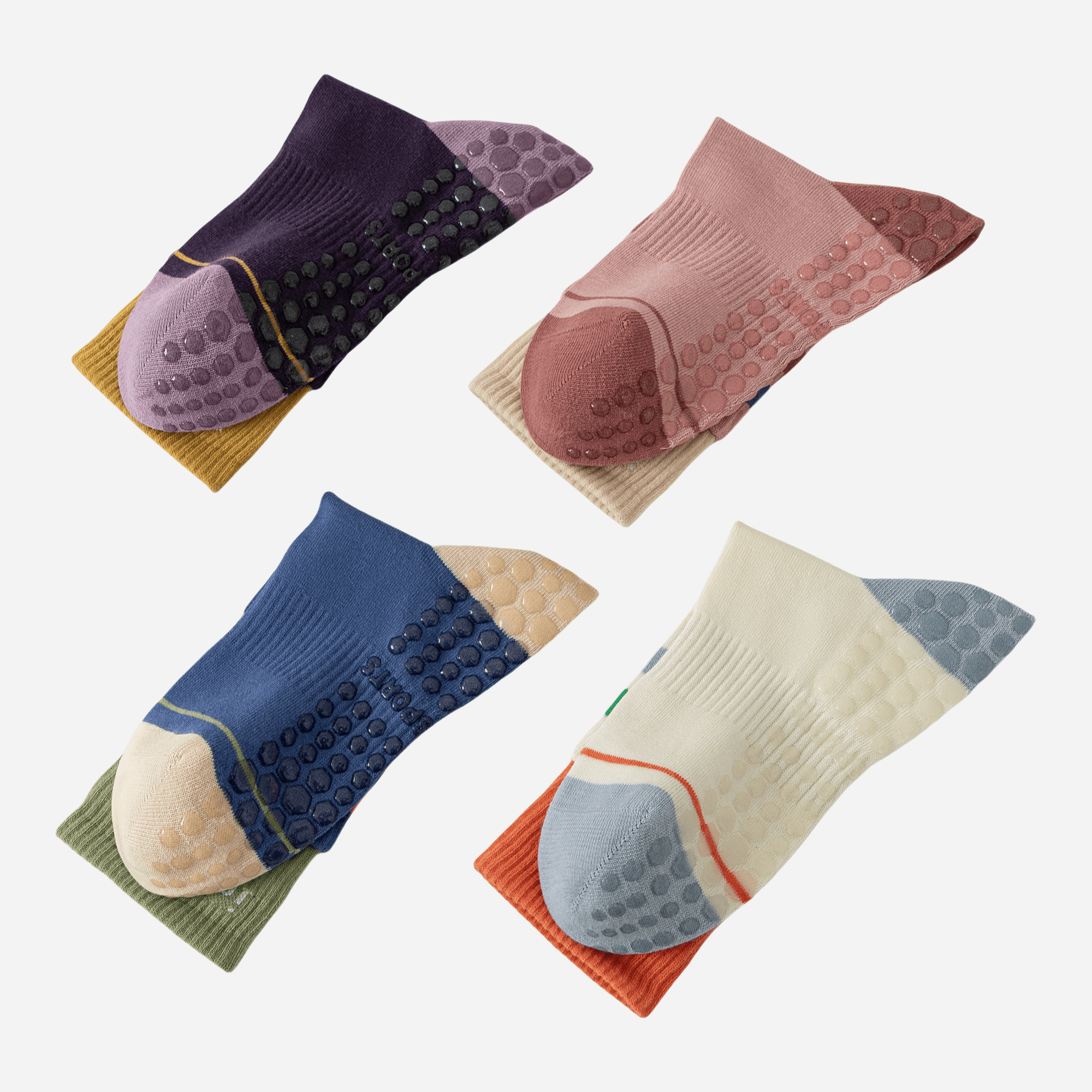 Women's Retro Stripe Yoga & Pilates Grip Socks