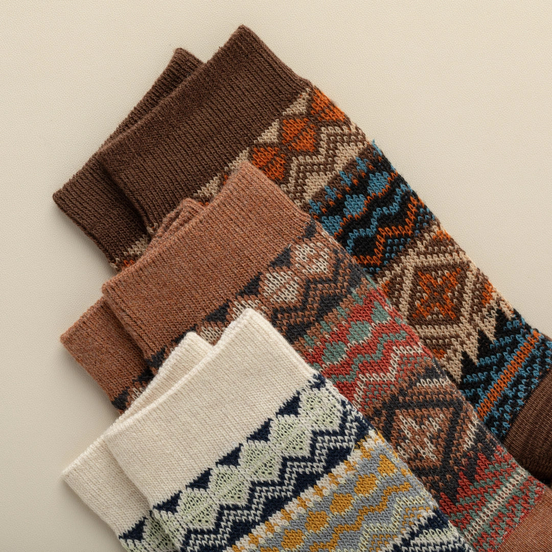Men's Vintage Fair Isle Crew Socks