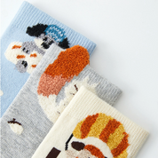Kid‘s Winter Story 3D Lion & Scarf Cotton Socks (5-Pack)