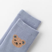 Baby’s Fuzzy Terry Bear Embroidery Socks 3-Pack