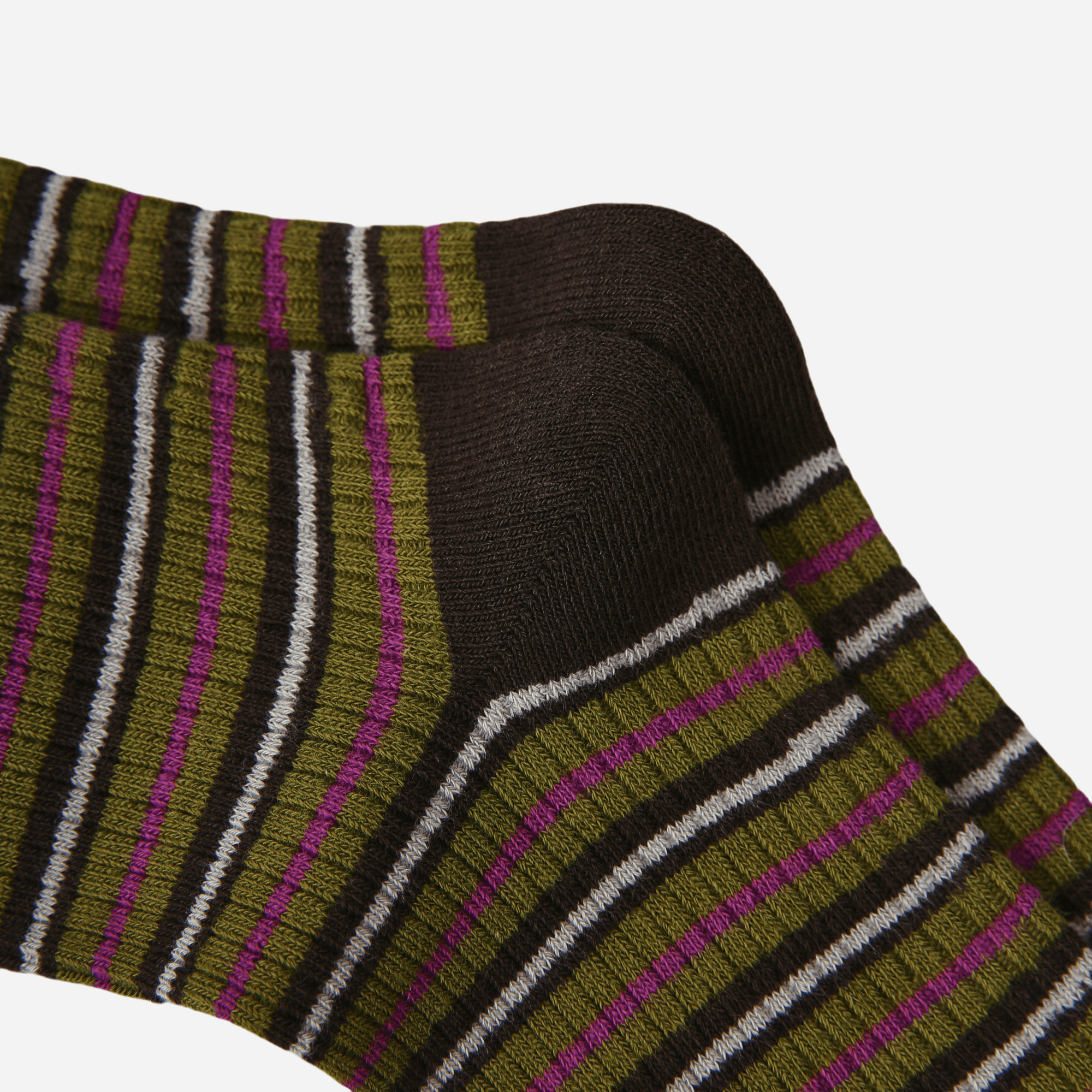 Women's Purple Cuff Stripe Crew Socks - Single Pair