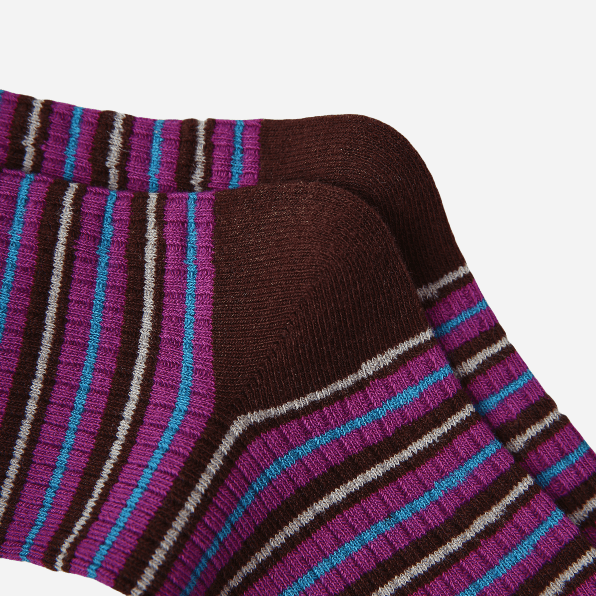 Women's Bright Blue Cuff Stripe Crew Socks - Single Pair