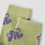Women's Designer 3D Botanical & Shimmer Floral Crew Socks (3-Pack)