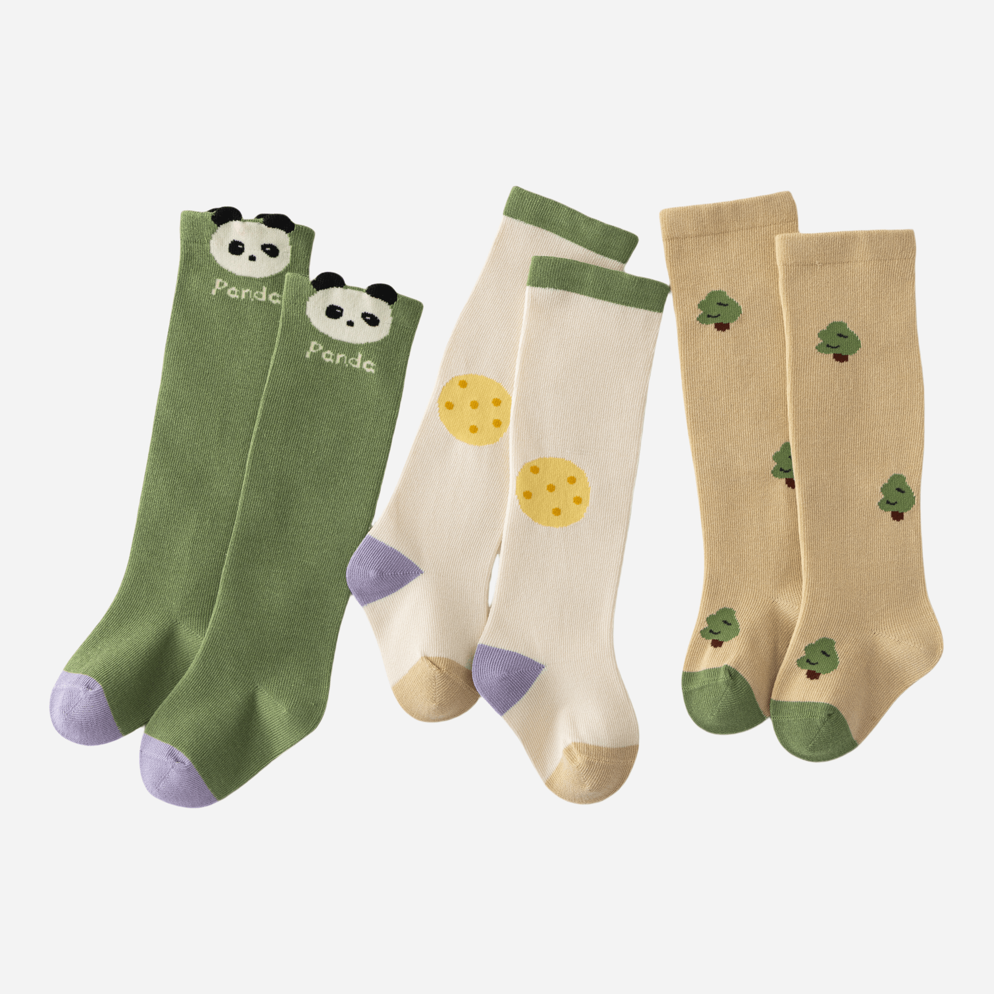 Babies Panda's Picnic Knee-Highs-3 pack - Weavasocks