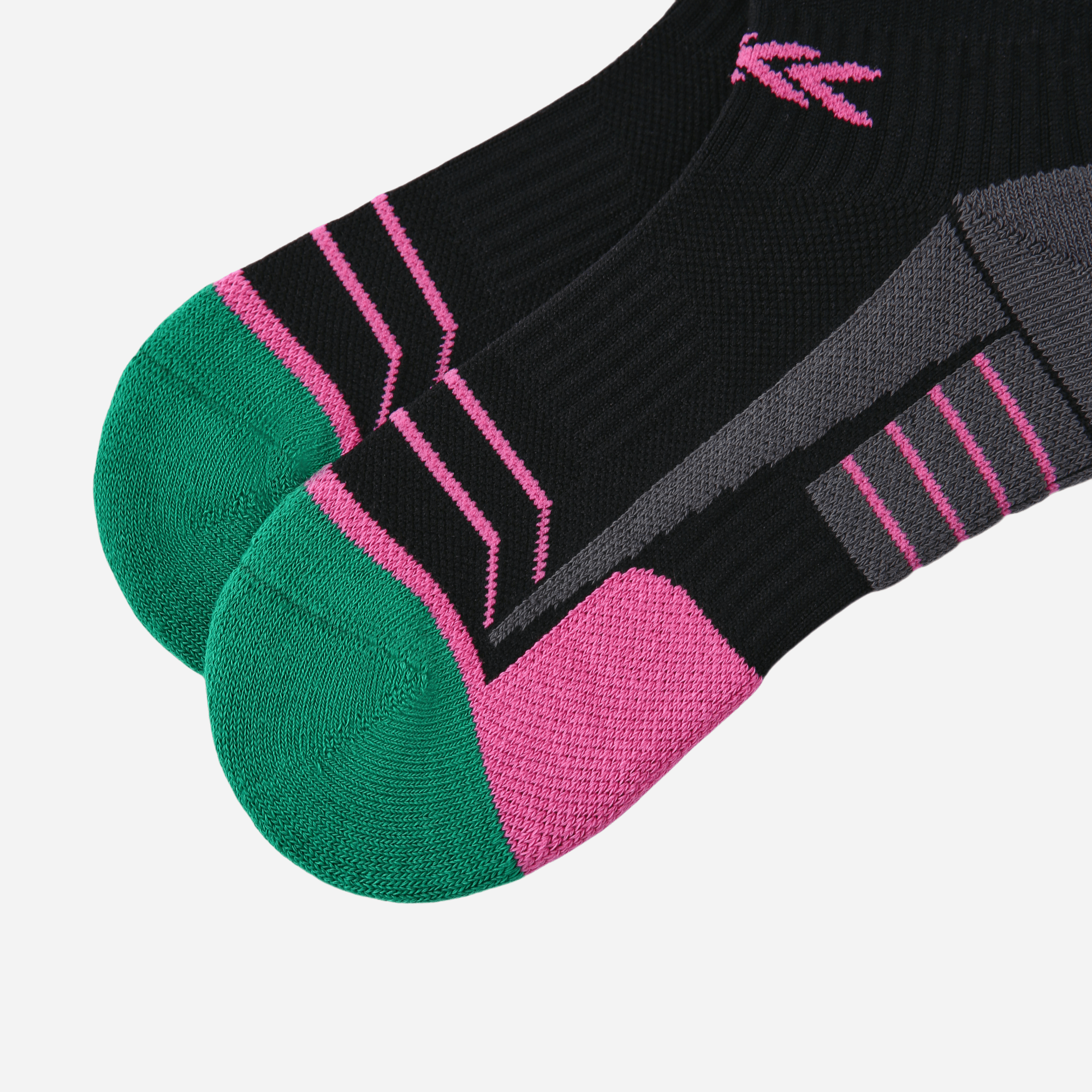 Women's Performance Cushioned Ankle Socks - Black & Neon Pink