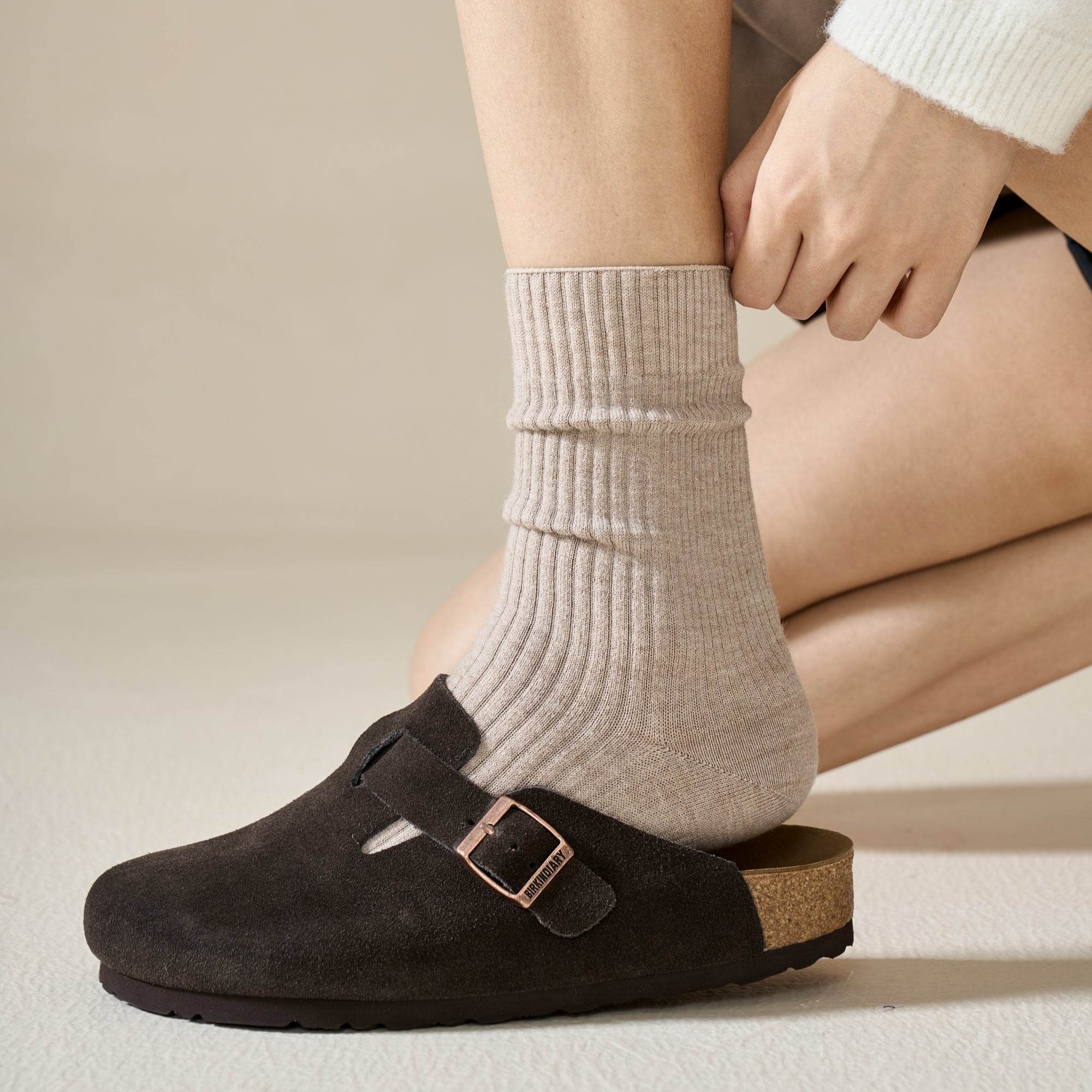 Women's Luxe Wool & Silk Ribbed Socks - Single Pair