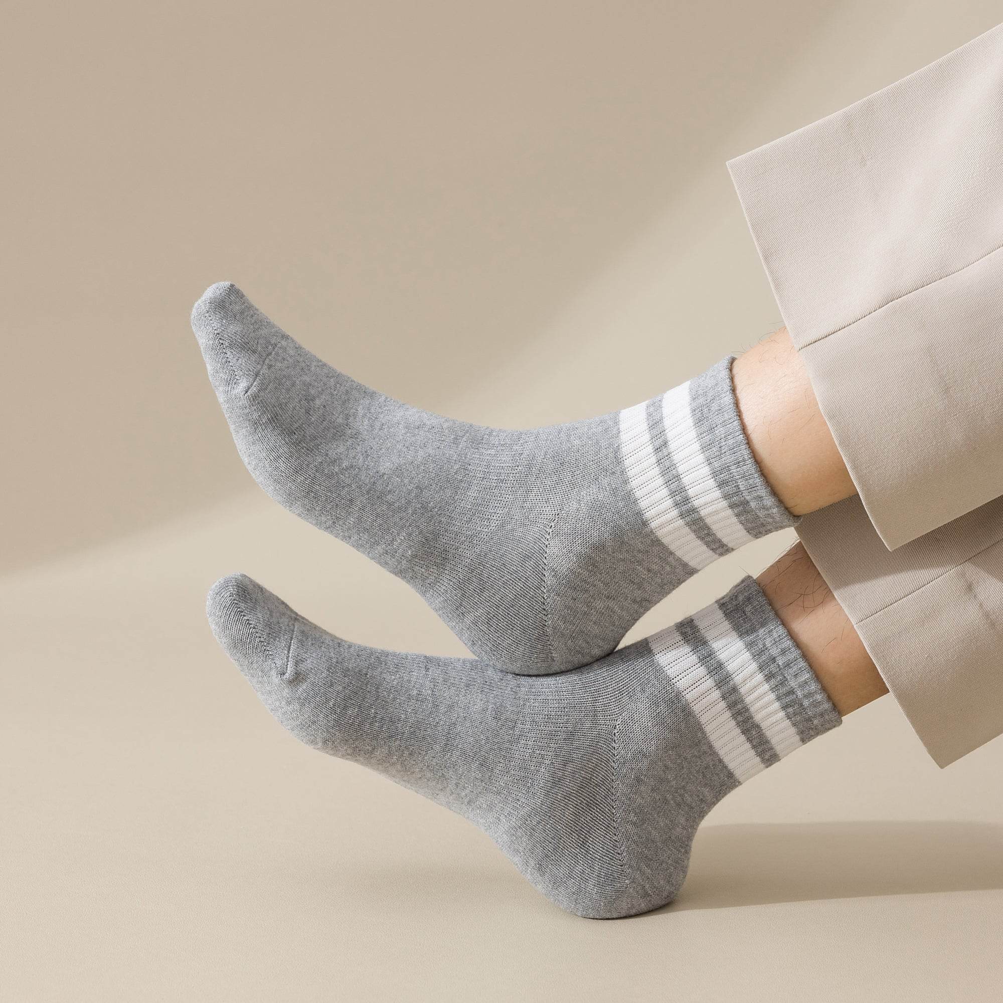 Men's Retro Stripe Ankle Socks-5 Pack