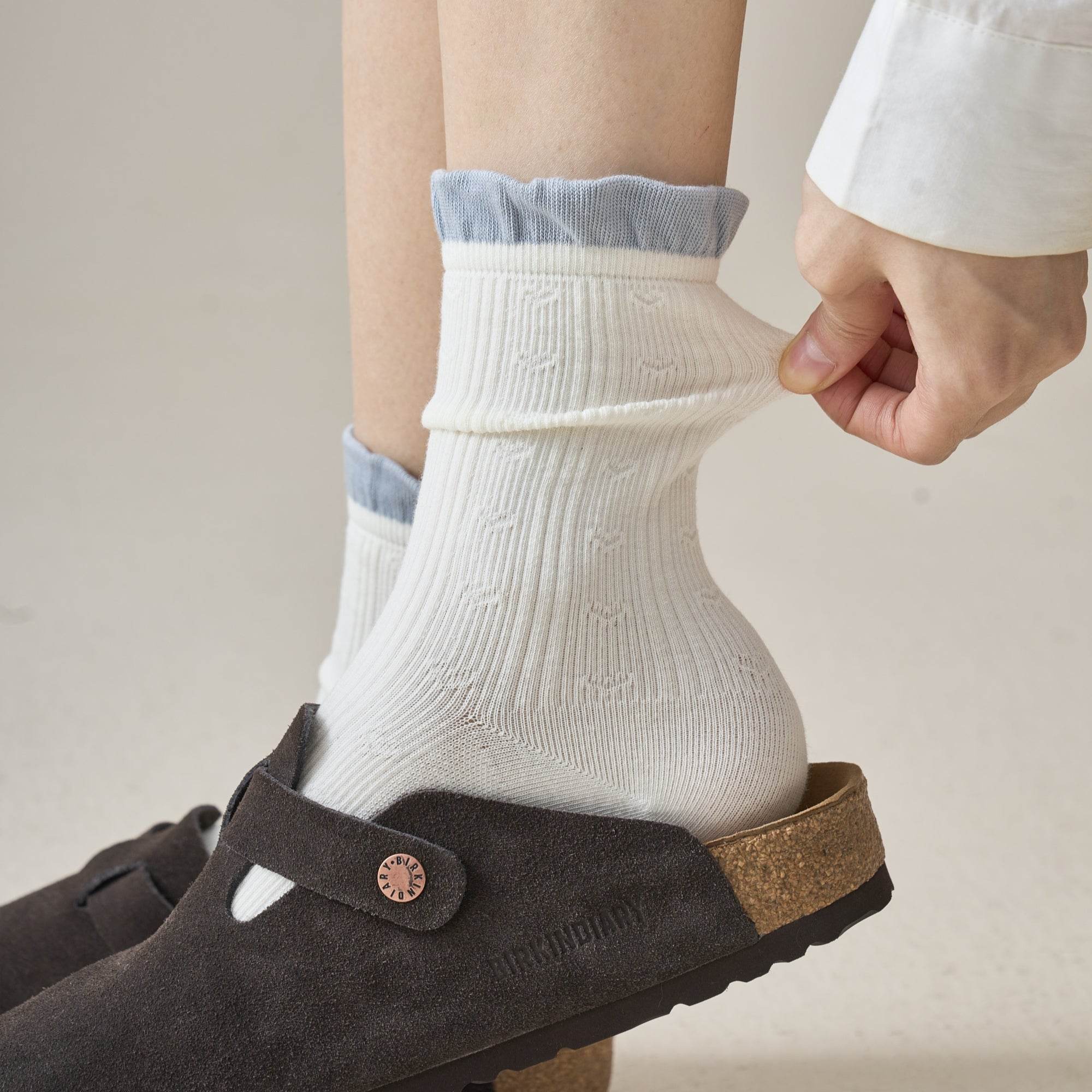 Women's Preppy Cotton Ribbed Socks - Single Pair