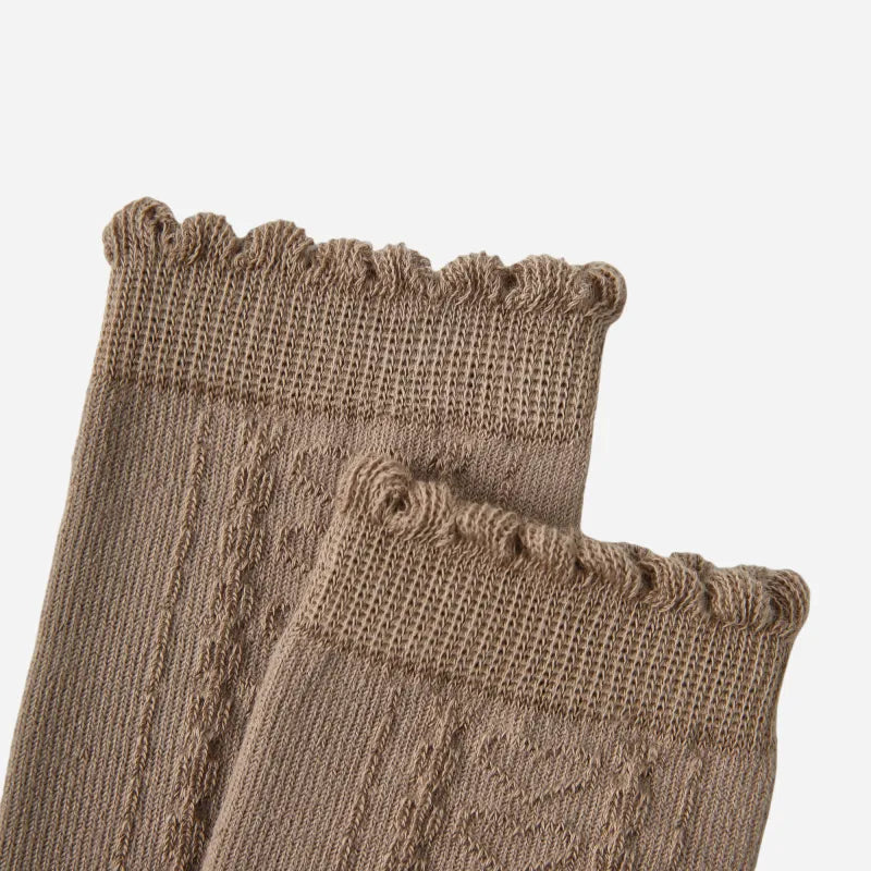 Kid's Girls' Earthy Bow Crew Socks - 3 Pairs