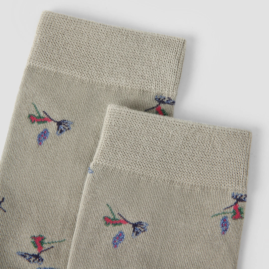 Women's Designer Artistic Botanical & Shimmer Meadow Crew Socks (3-Pack)