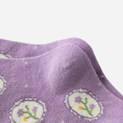 Kid's Girls' Purple Floral Crew Socks - 5 Pairs - Weavasocks