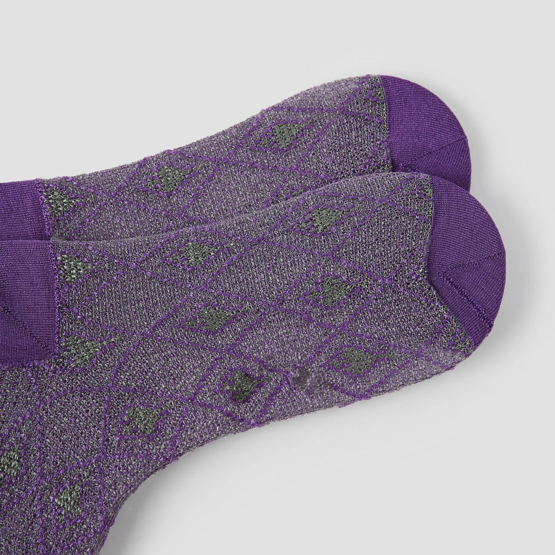 Women's Metallic Lurex Sheer Mesh Socks - product photo showing breathable mesh comfort