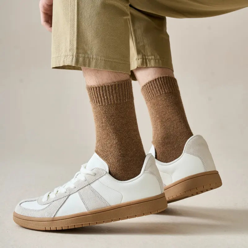 Men's Heathered Merino Wool Crew Socks