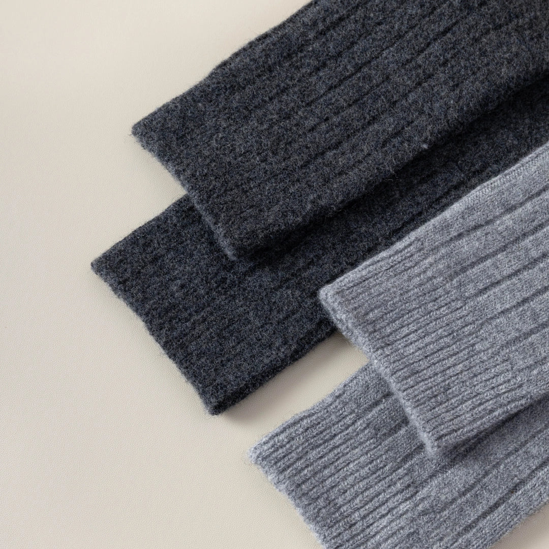 Men's 98% Merino Wool Mid-Weight Ribbed Crew Socks