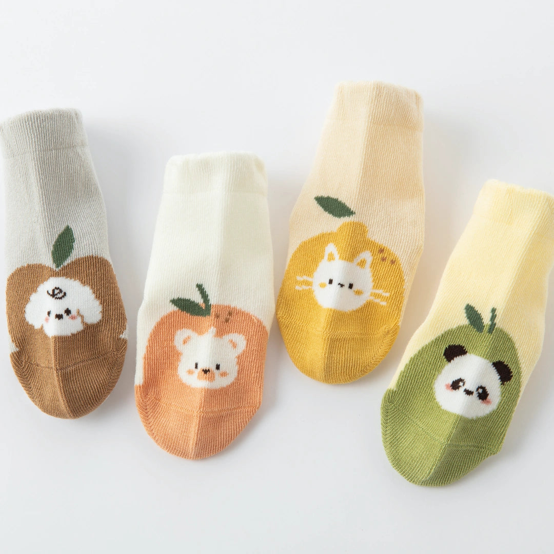 Baby’s Toe-Cap Friends Non-Slip Socks 4-Pack