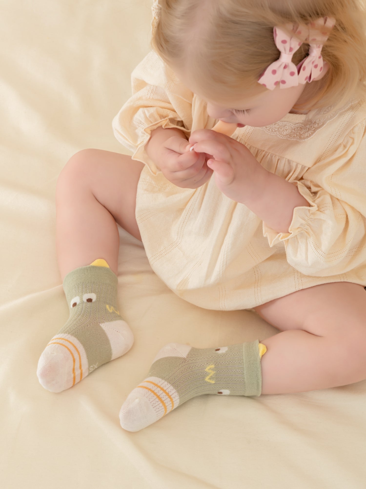 Babies' Breathable Ribbed Ankle Socks -4 Pack