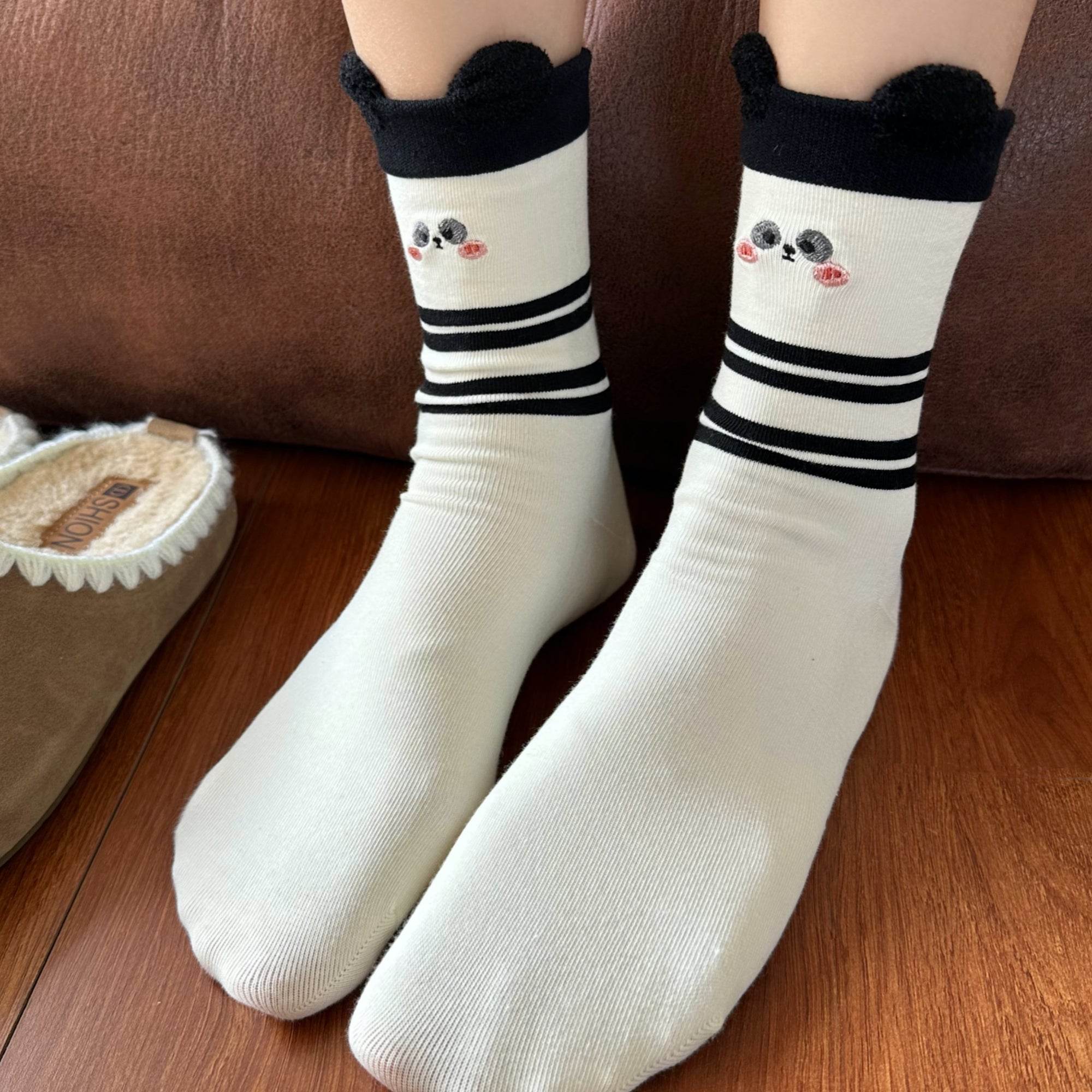 Women's Cute 3D Animal Ear Crew Socks - Single Pair