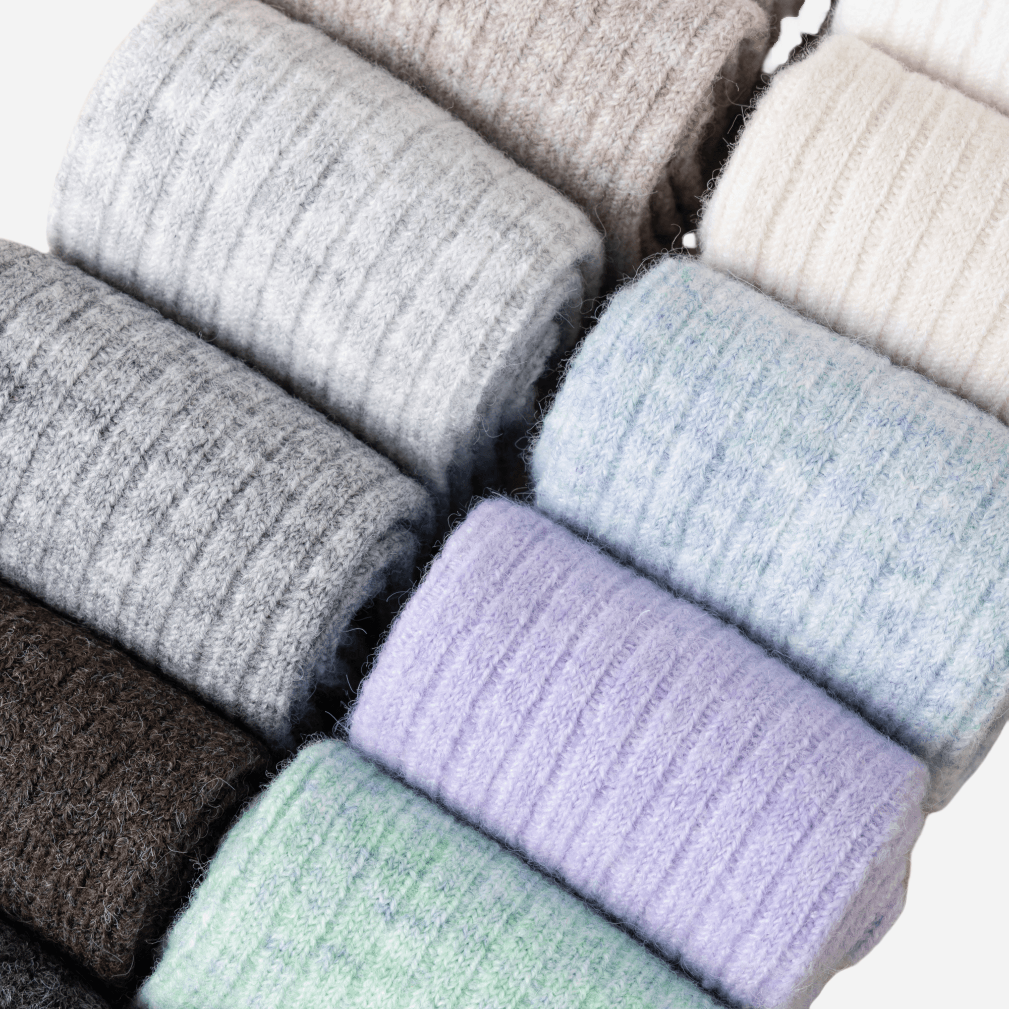 Women's Cozy Heathered Ribbed Crew Socks - 4 Pairs