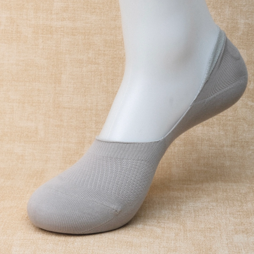 Men's 95% Cotton Ultra-Thin Mesh No-Show Socks - product photo showing breathable mesh comfort