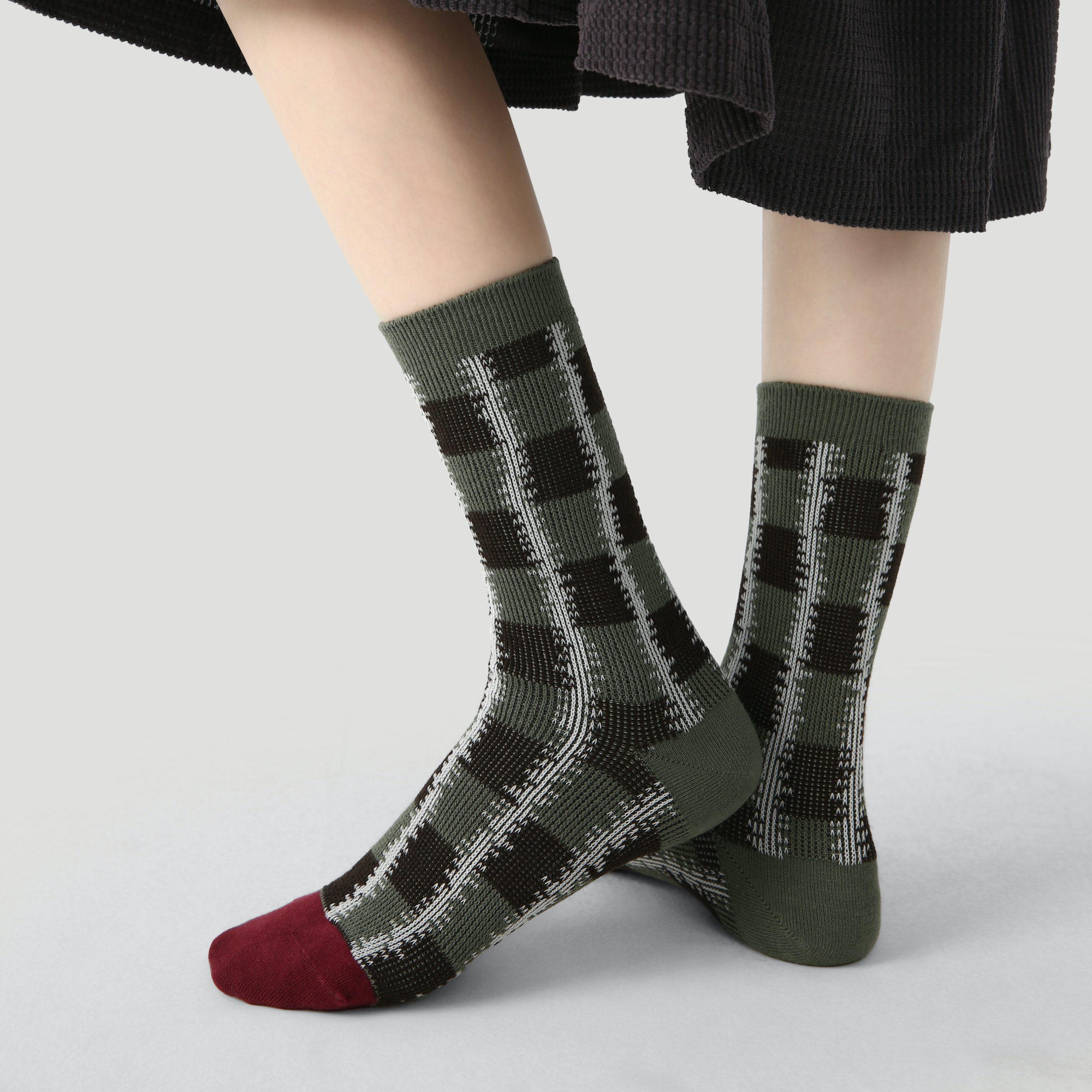 Women's Grid Rhythm in Coffee Berry-3 Pack