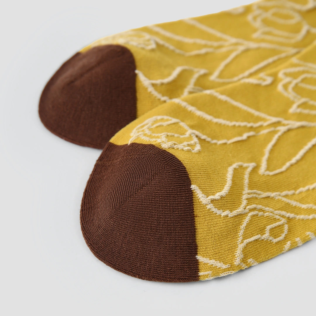 Premium Jacquard Cotton Socks in Sage & Earth Tones 3-Pack