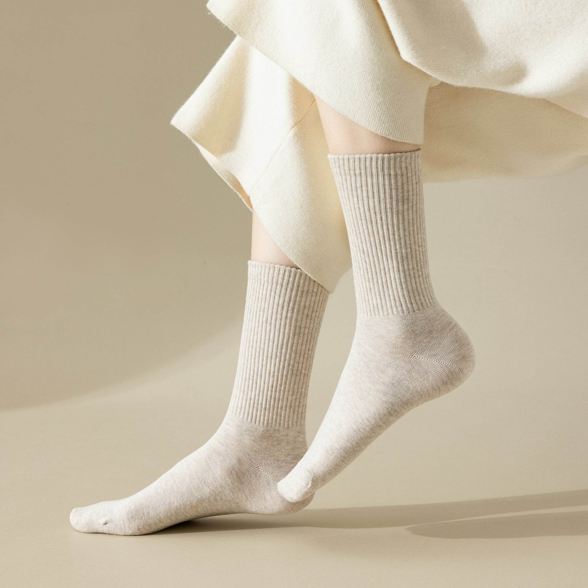 Women's Classic Cotton Ribbed Socks - 5 pairs