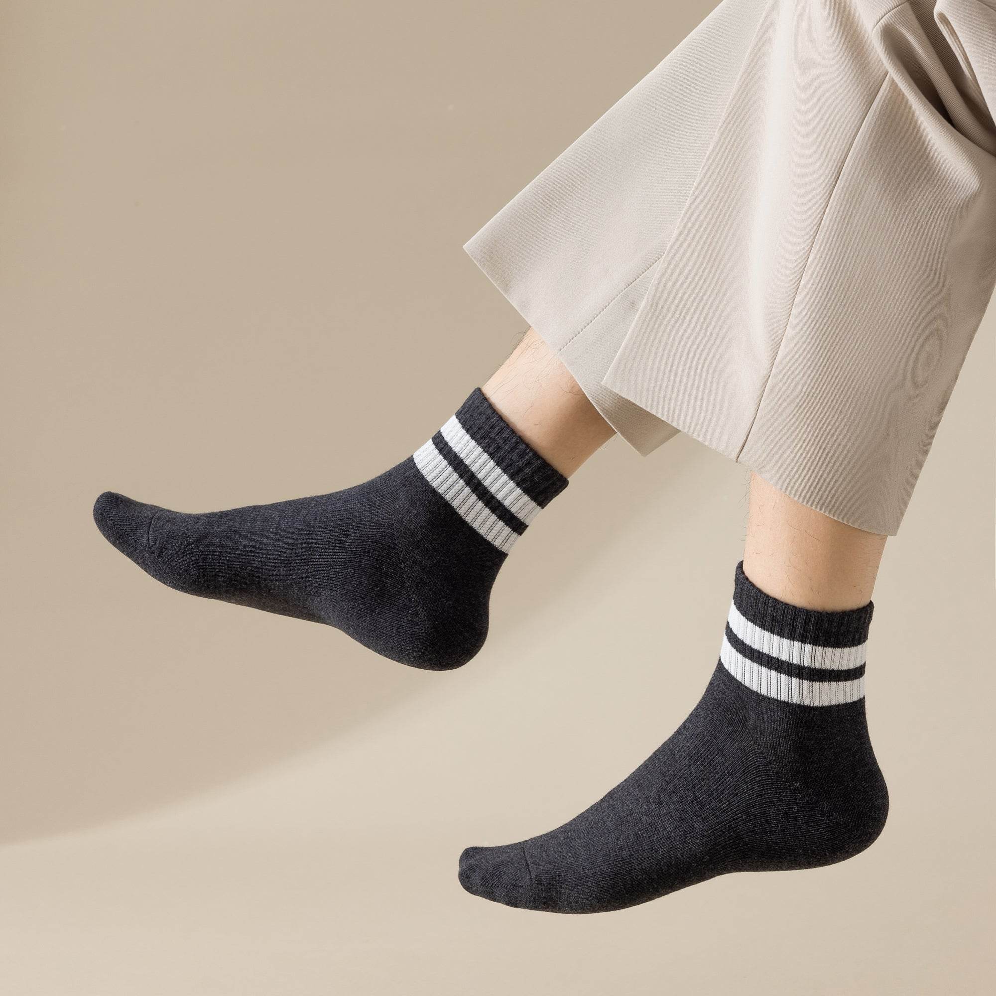 Men's Retro Stripe Ankle Socks-5 Pack