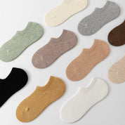 Women's 95% Cotton Ultra-Soft Heathered No-Show Socks - product photo showing soft cotton comfort