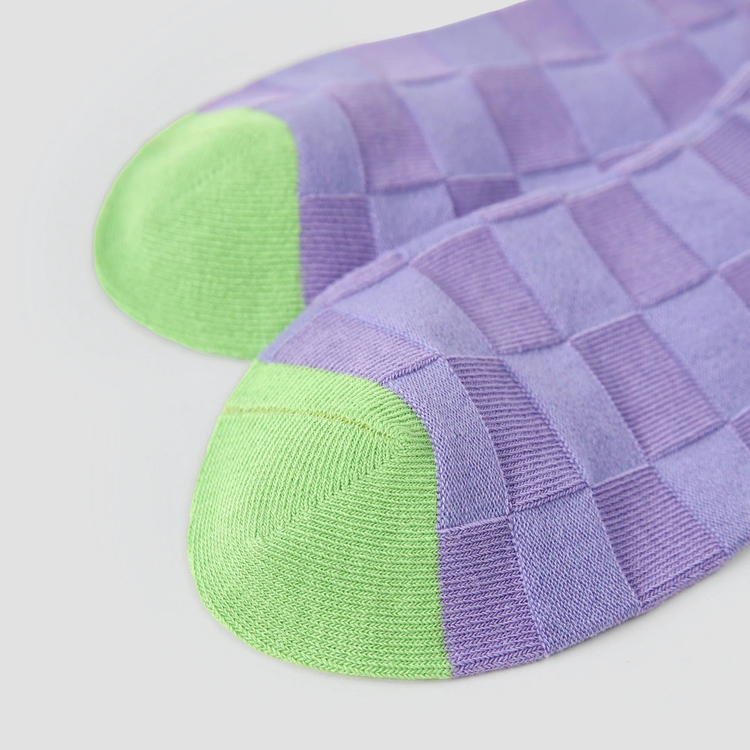 "Mosaic Dream" Geometric Color-block Ankle Socks 3-Pack