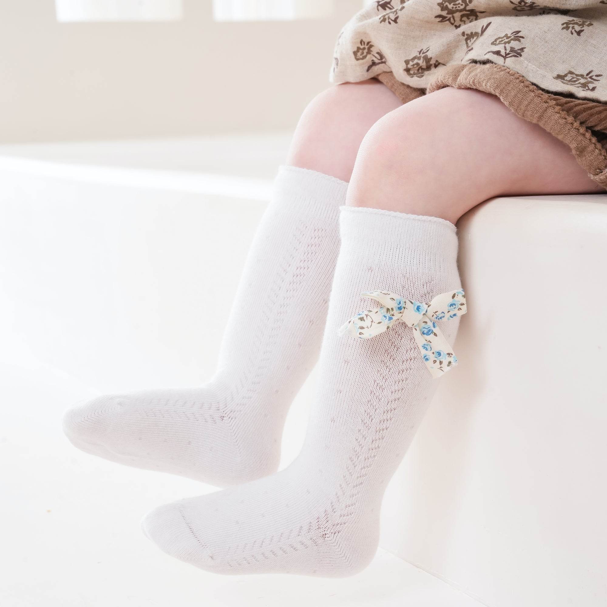 Babies The Floral Bow Knee-Highs-3 pack - Weavasocks