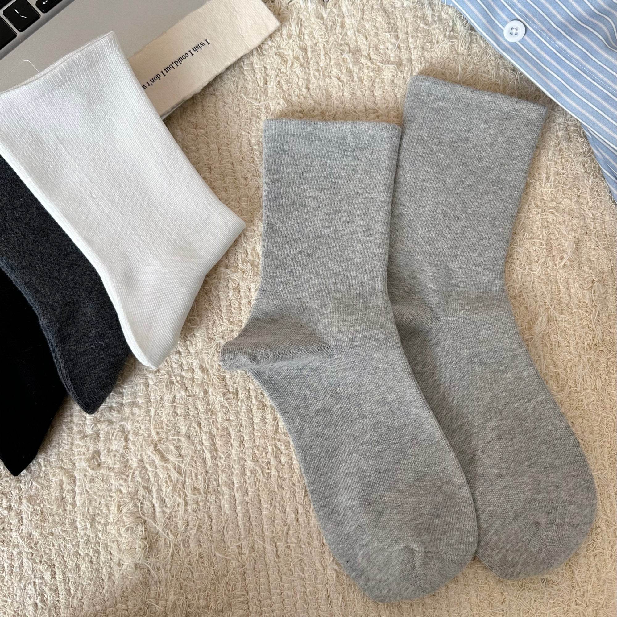 Women's Soft Cotton Crew Socks - Single Pair