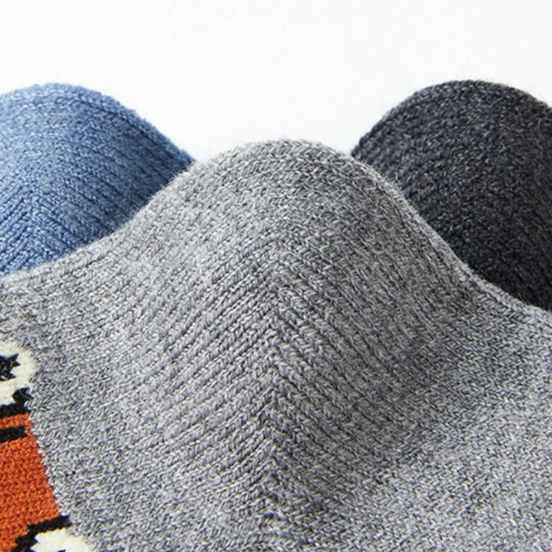 Kid's Winter Wool Blend Thermal Crew Socks 5-Pack