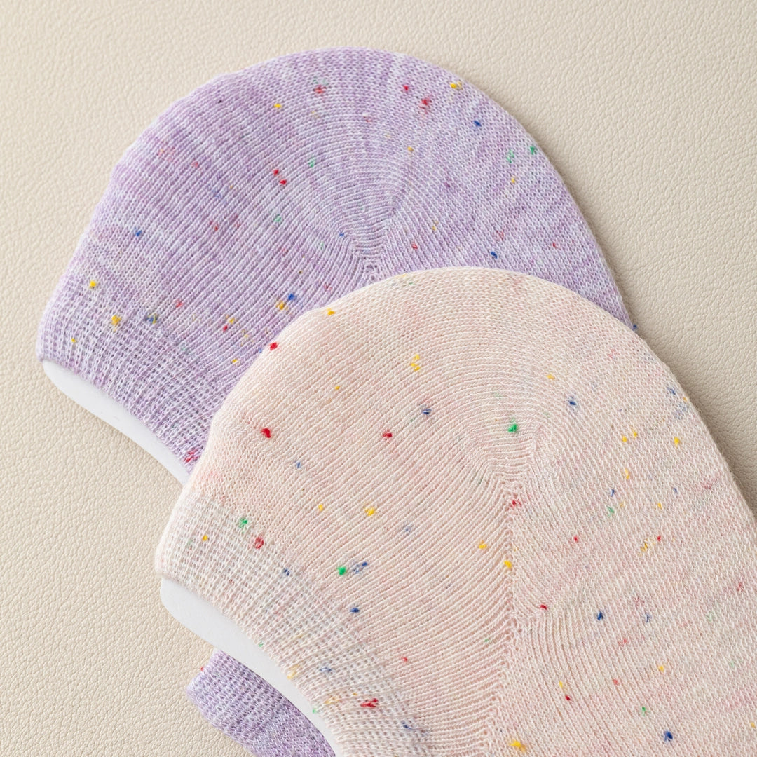 Women's Mesh Breathable Cotton Blend No-Show Socks - product photo showing breathable mesh comfort