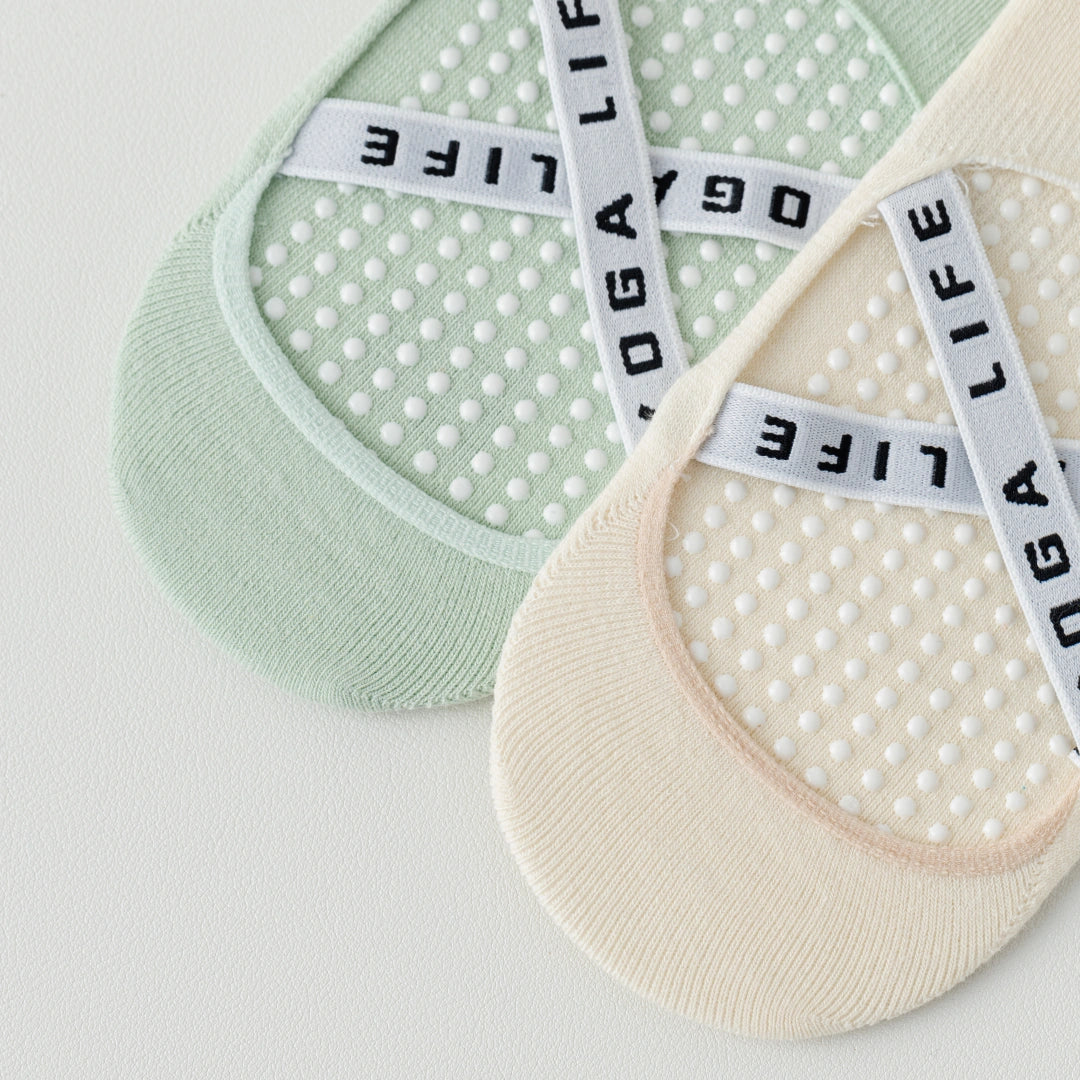 Women's 95% Cotton Yoga Ballet Socks - product photo showing secure grip comfort